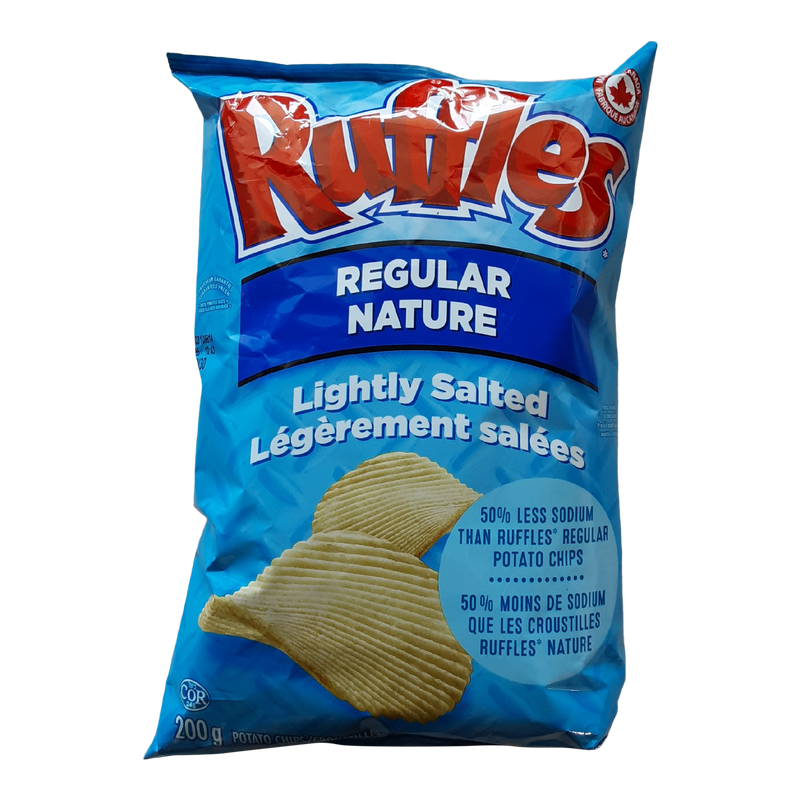Ruffles Lightly Salted Potato Chips, 200 g