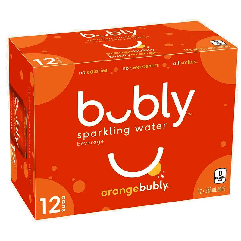 Bubly Orange Sparkling Water, 355 mL