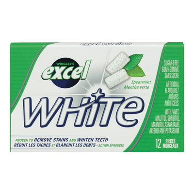 Excel White Spearmint Sugar-Free Gum, 12 ct