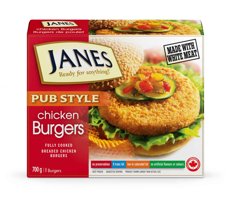 Janes Pub Style Chicken Burgers, 700 g