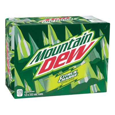 Mountain Dew Citrus Charge Carbonated Soft Drink, 355 mL, 12 ct