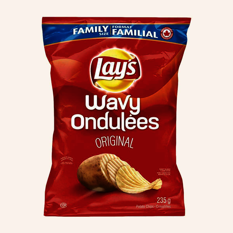 Lay's Wavy Original Flavour Potato Chips, 235 g
