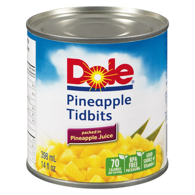 Dole Pineapple Tidbits, 398 mL