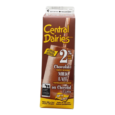 Central Dairies 2% Chocolate Milk, 1 l