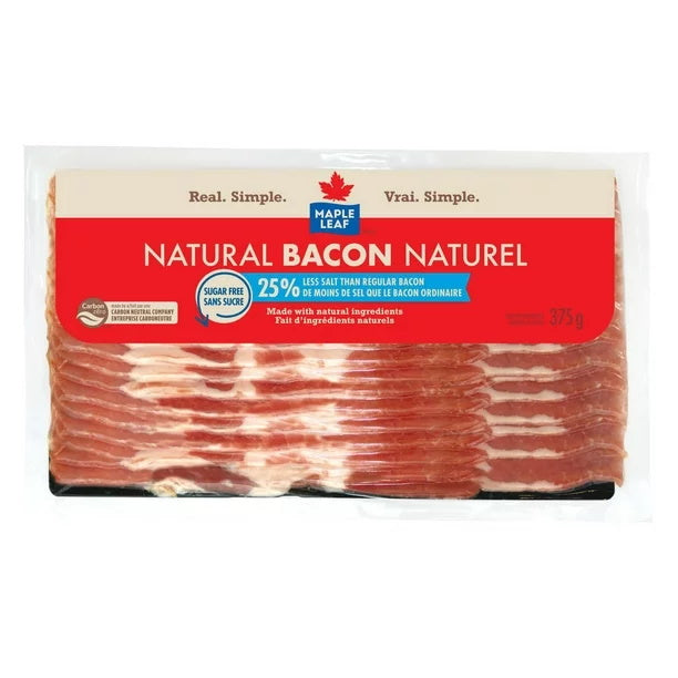 Maple Leaf Farms Naturally Smoked Bacon, 375 g