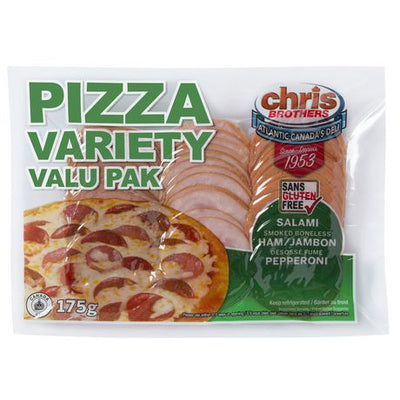 Chris Brothers Pizza Variety Valu Pak Salami, Ham, Pepperoni, 175 g