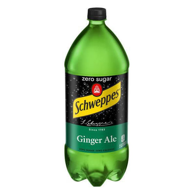 Schweppes Zero Sugar Ginger Ale, 2 l