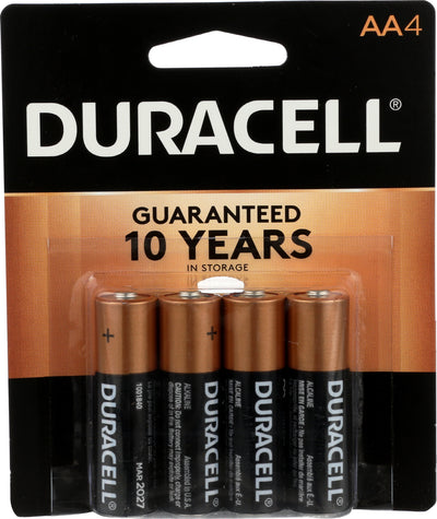 Duracell Coppertop Alkaline AA Batteries, 4 ct