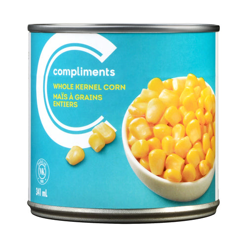 Compliments Whole Kernal Canned Corn, 341 mL