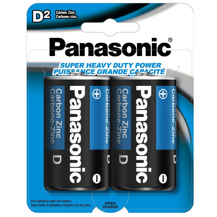 Panasonic Super Heavy Duty Power D Batteries, 2 ct