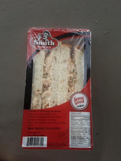 Smith Snacks Turkey & Dressing Sandwich, 1 ct