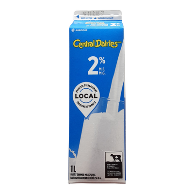 Central Dairies 2% Milk, 1l