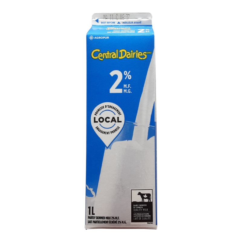 Central Dairies 2% Milk, 1l