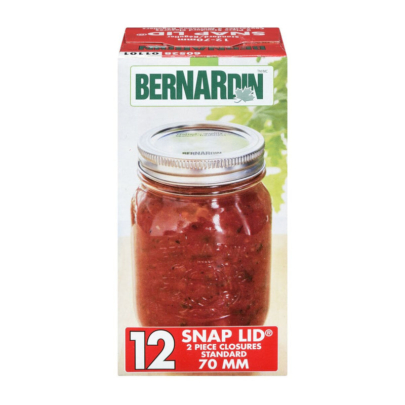 BENARDIN SNAP LID 2 PIECE STANDARD CLOSURES 12 70 mm
