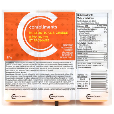 Compliments Breadsticks & Cheese, 87 g