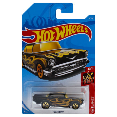 Hot Wheels 57 Chevy HW Flames Toy Car, 1 toy