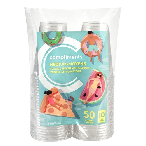 Compliments Plastic Glasses, 50 ct