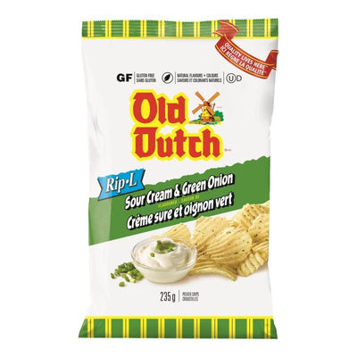 Old Dutch Sour Cream & Green Onion Potato Chips, 235 g