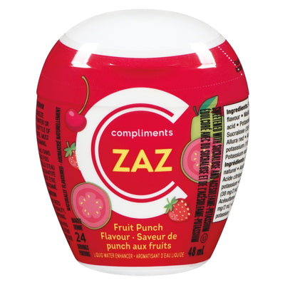 Compliments ZAZ Fruit Punch Liquid Water Enhancer, 48 mL