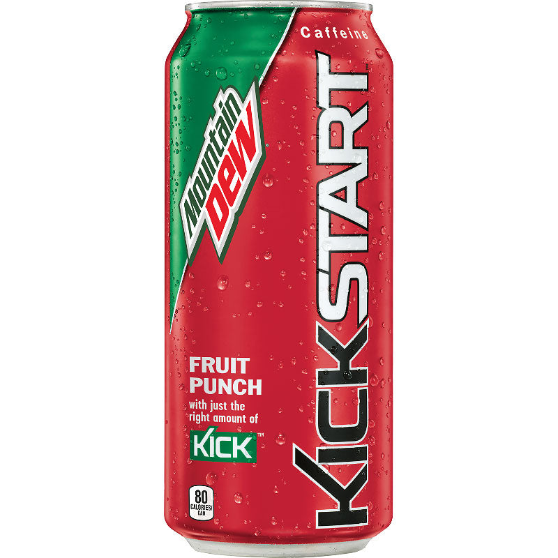Mountain Dew Fruit Punch Kickstarter With Caffeine, 473 mL