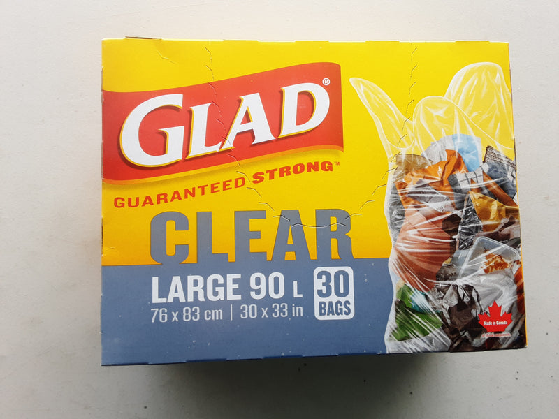 Glad Guaranteed Strong Clear Large 90 l, 30 ct