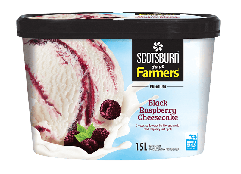 Scotsburn Joins Farmers Black Raspberry Cheesecake Ice Cream, 1.5 l
