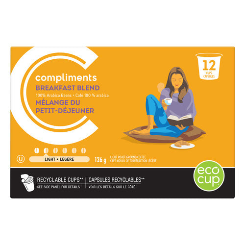 Compliments Breakfast Blend Coffee Cups, 126 g