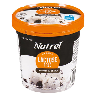 Natrel Lactose Free Cookies And Cream Ice Cream, 473 mL