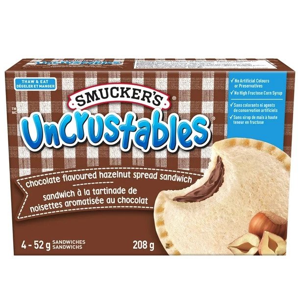 Smucker's Uncrustables Chocolate Flavoured Hazelnut Spread Sandwich, 280 g
