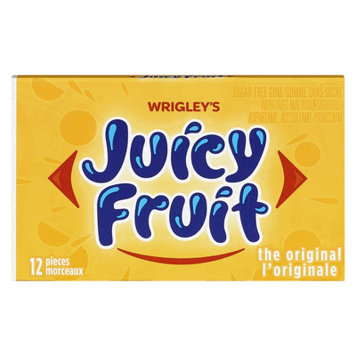 Wrigley's Juicy Fruit Sugar-Free Gum, 12 pieces