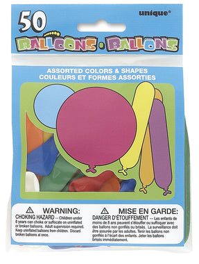 Unique Balloons Ballons Assortment, 50 ct
