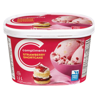 Compliments Strawberry Shortcake Ice Cream, 1.5 l