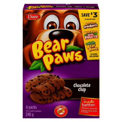 Dare Bear Paws Chocolate Chip, 240 g