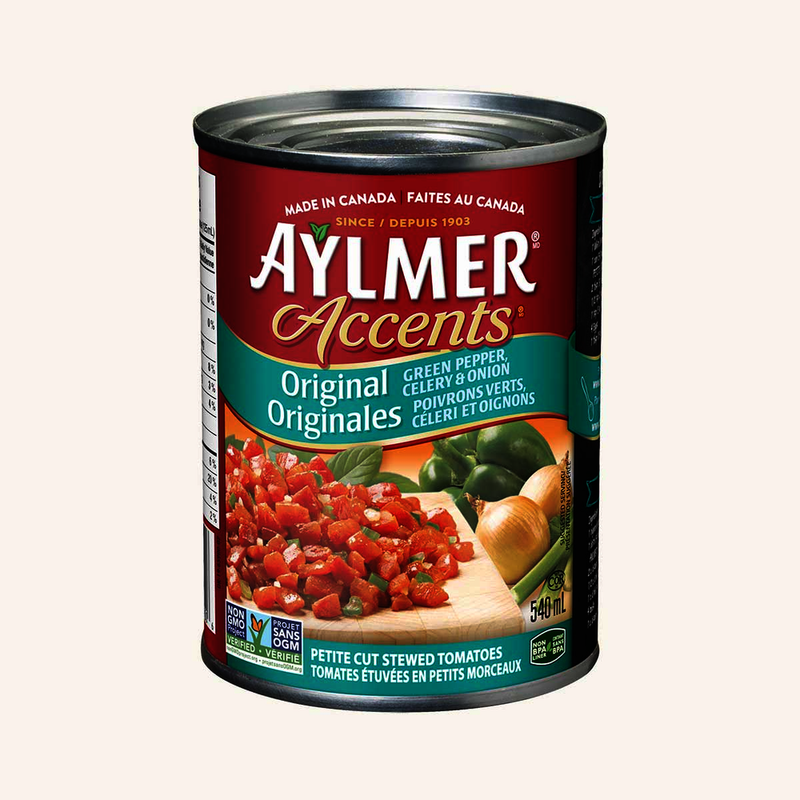 Aylmer Accents Original Green Pepper Celery & Onion Petite Cut Stewed Tomatoes, 540 mL