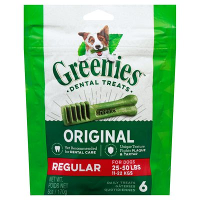 Greenies for Dogs Original Regular (25-50 Pounds) Dental Treats, 6 treats