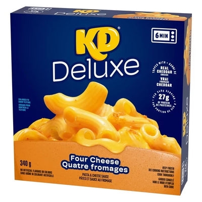 KD Deluxe Four Cheese Pasta & Cheese Sauce, 340 g