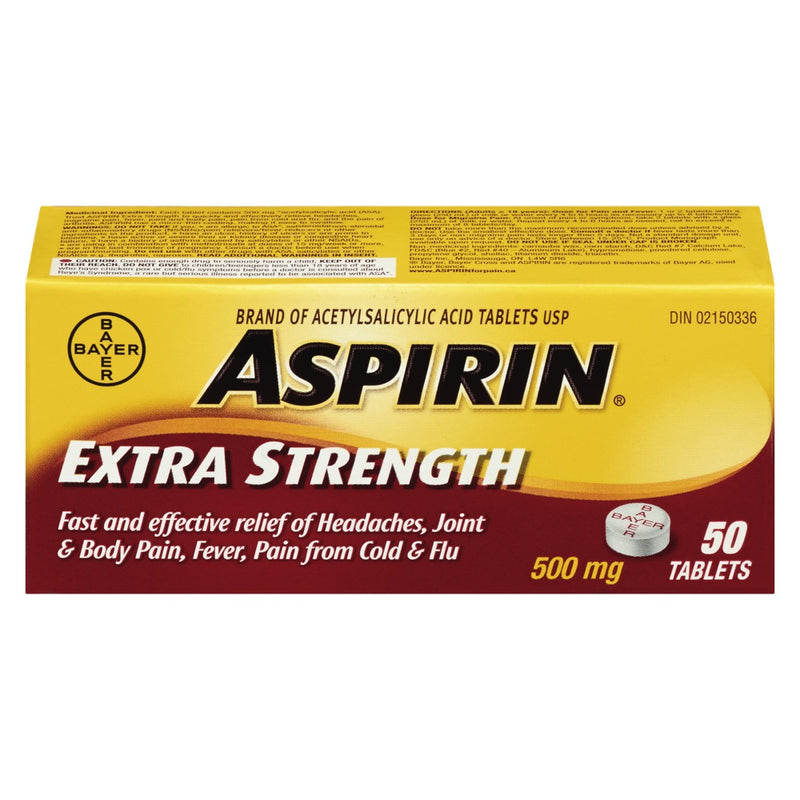 Bayer Extra Strength 50 Tablets Aspirin 500 mg, 1 ct