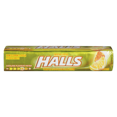 Halls Triple Soothing Action 9 Honey Lemon Flavor Cough Drops, 1 c t