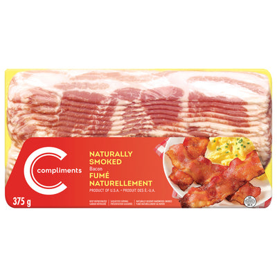 Compliments Naturally Smoked Bacon, 375 g