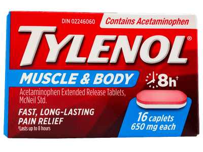 Tylenol Muscle & Body Fast Long-Lasting Pain Relief Caplets, 16 ct