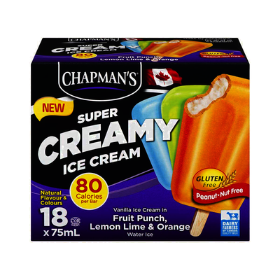 Chapman's Super Creamy Ice Cream Bars, 75 mL, 18 ct