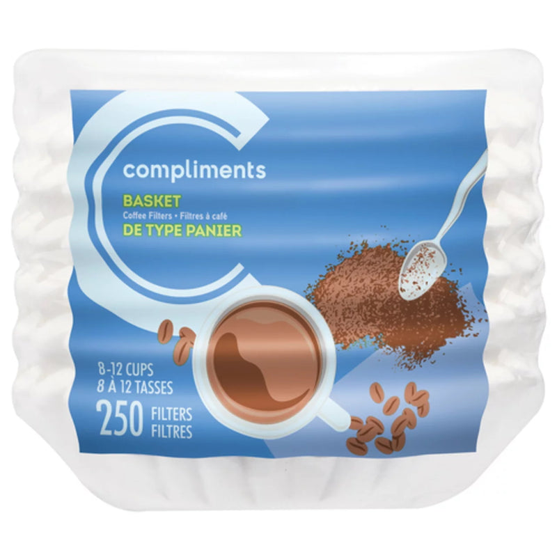Compliments Basket Coffee Filters, 250 ct